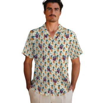 liberty flames pineapple delight beige hawaiian shirts fashion forward