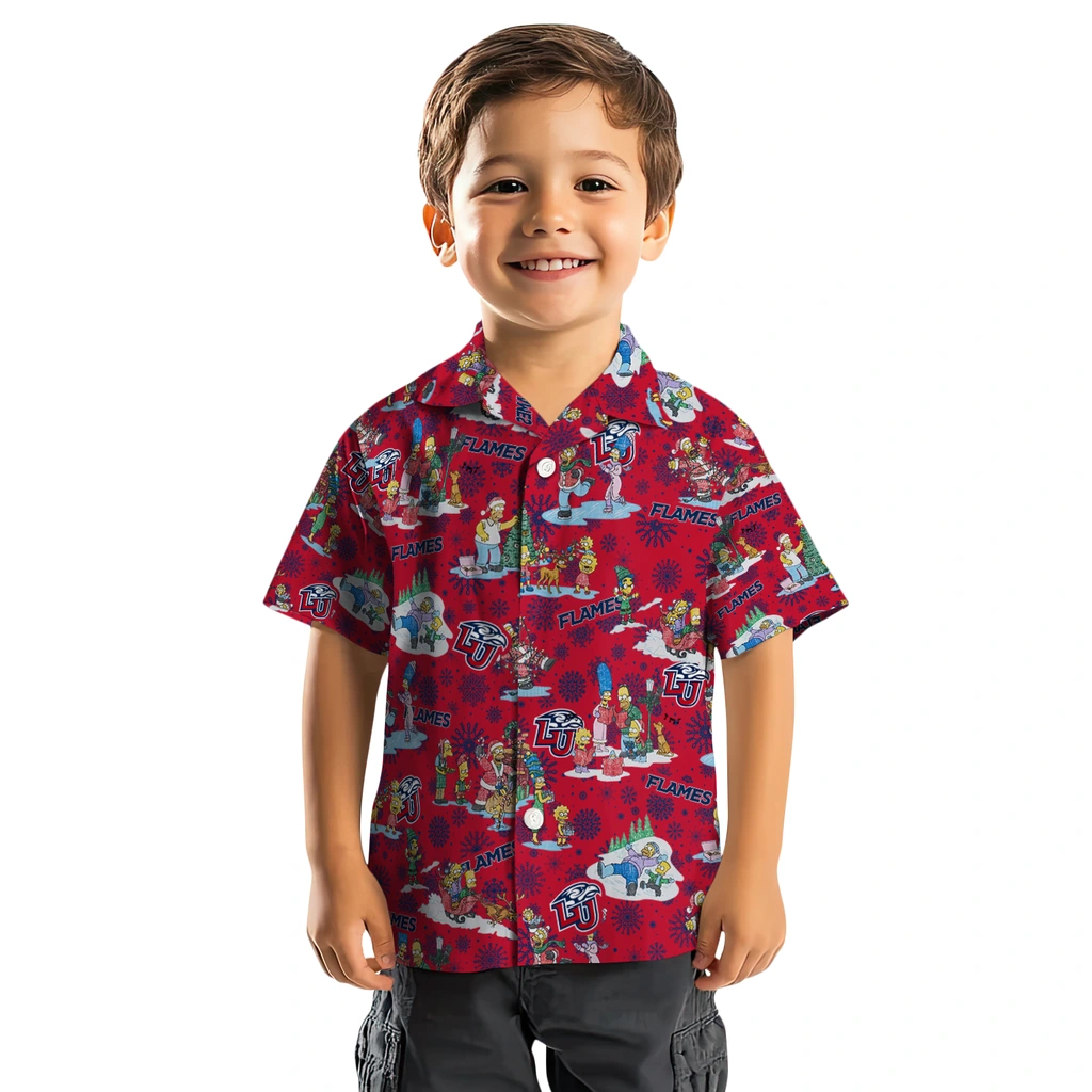 Liberty Flames Hawaiian Shirt - Simpsons Christmas liberty flames simpsons christmas red hawaiian shirts top rated