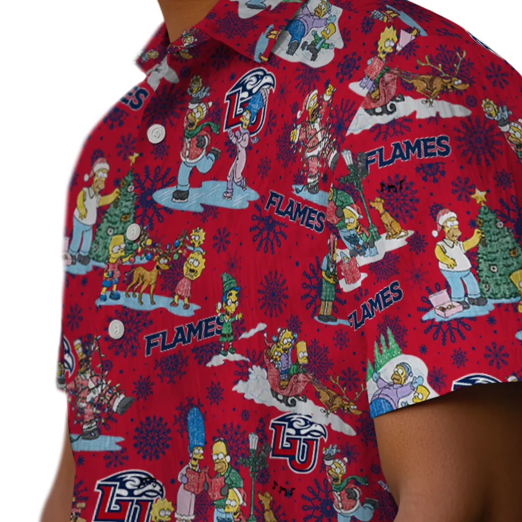 Liberty Flames Hawaiian Shirt - Simpsons Christmas liberty flames simpsons christmas red hawaiian shirts trendy