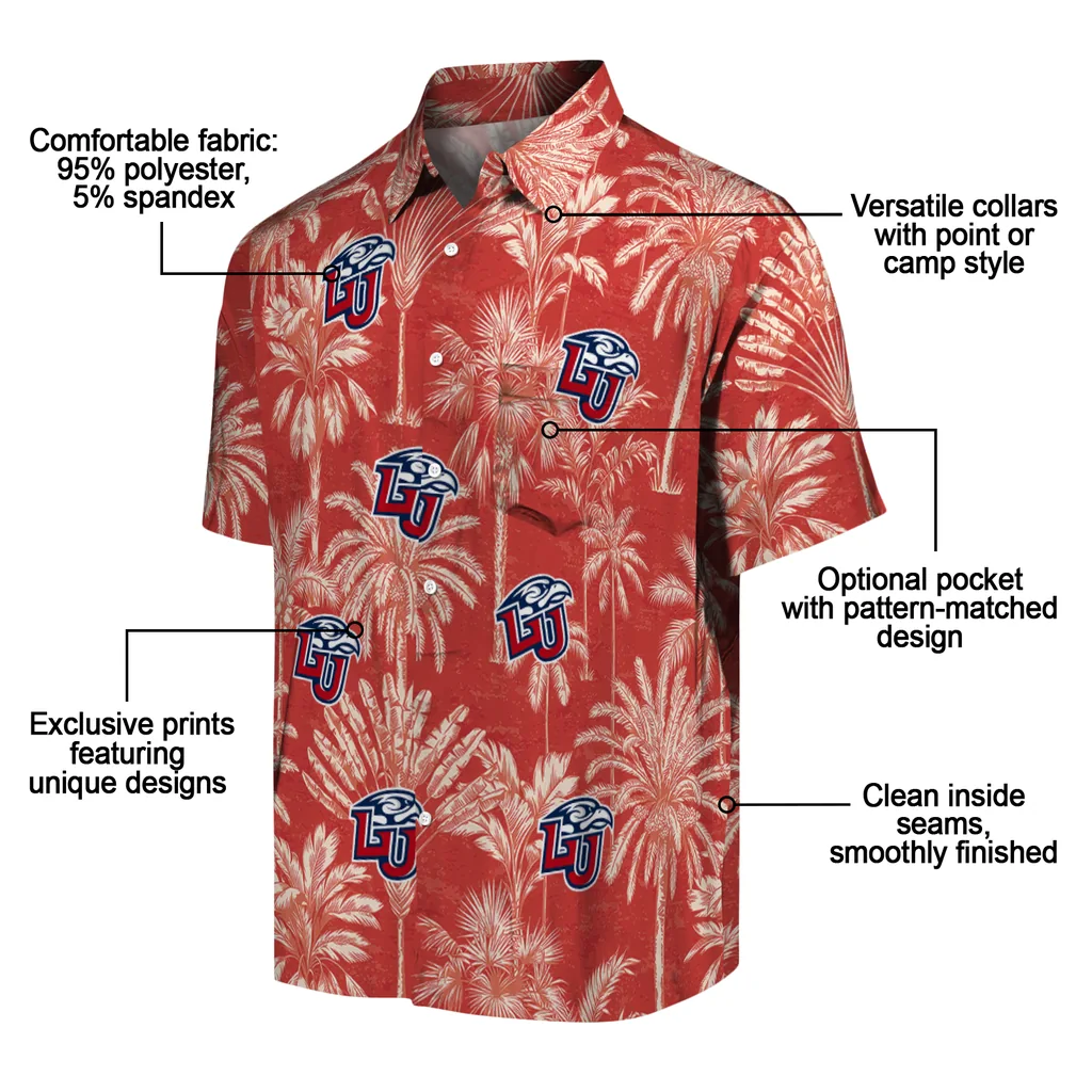 Liberty Flames Hawaiian Shirt - Vintage Palm Tree liberty flames palm shadows red hawaiian shirts new arrival