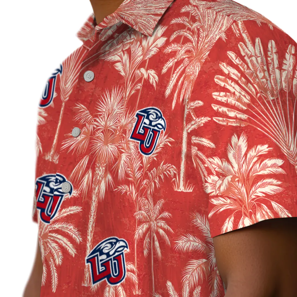 Liberty Flames Hawaiian Shirt - Vintage Palm Tree liberty flames palm shadows red hawaiian shirts trendy