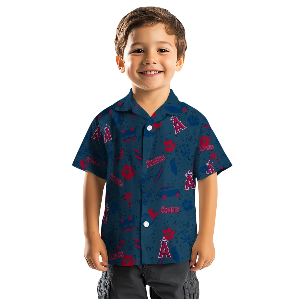 Los Angeles Angels Hawaiian Shirt - Beach Vibe los angeles angels beach vibe navy hawaiian shirts top rated