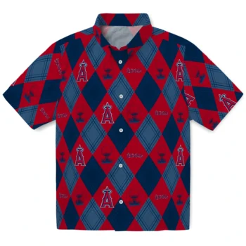 los angeles angels balloon plaid blue hawaiian shirts best selling