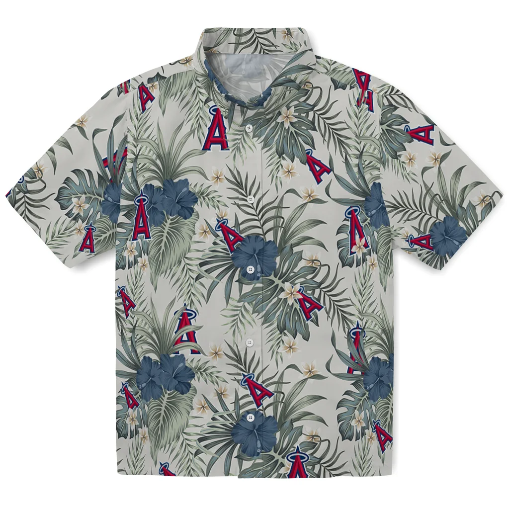 Los Angeles Angels Hawaiian Shirt - Hibiscus Designs los angeles angels hibiscus designs beige hawaiian shirts best selling