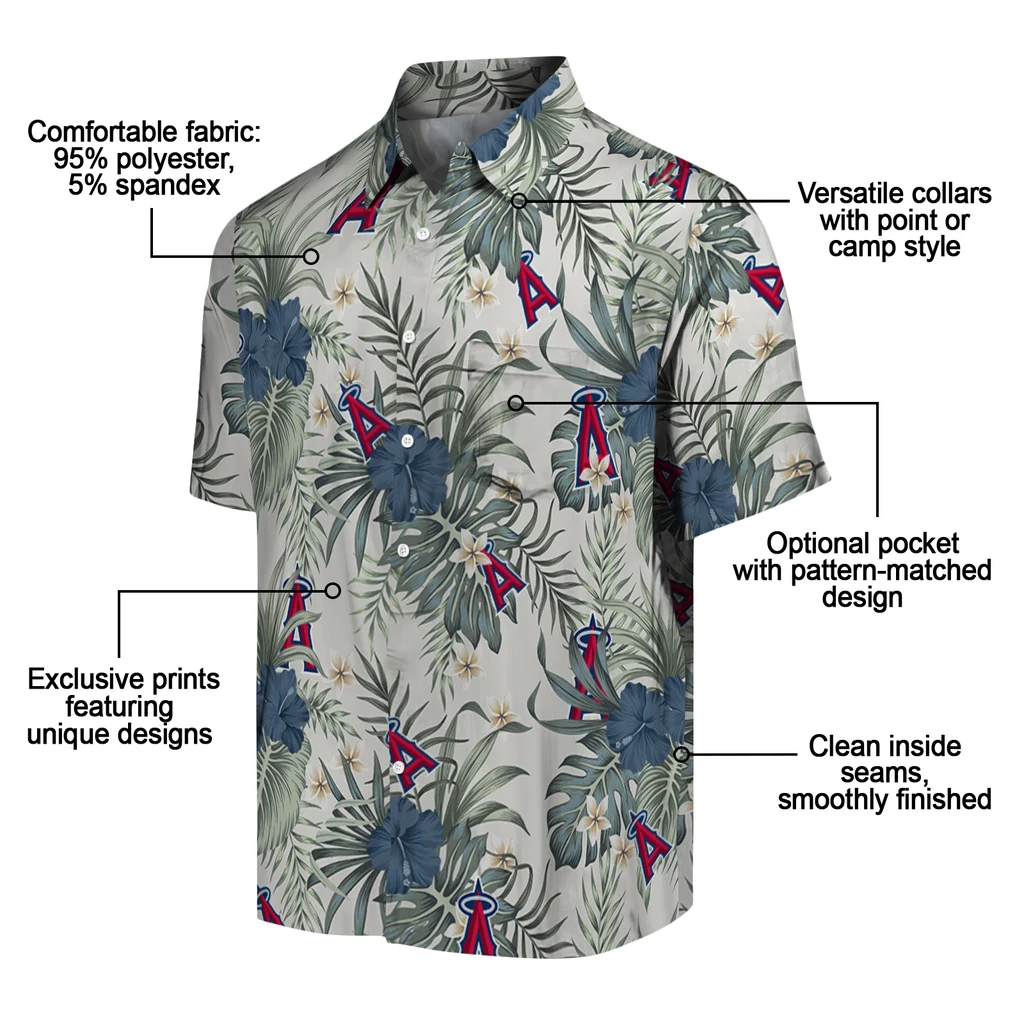 Los Angeles Angels Hawaiian Shirt - Hibiscus Designs los angeles angels hibiscus designs beige hawaiian shirts new arrival