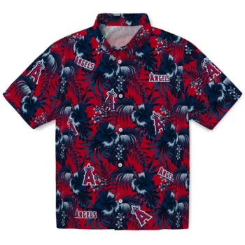 los angeles angels hibiscus exotic blue hawaiian shirts best selling