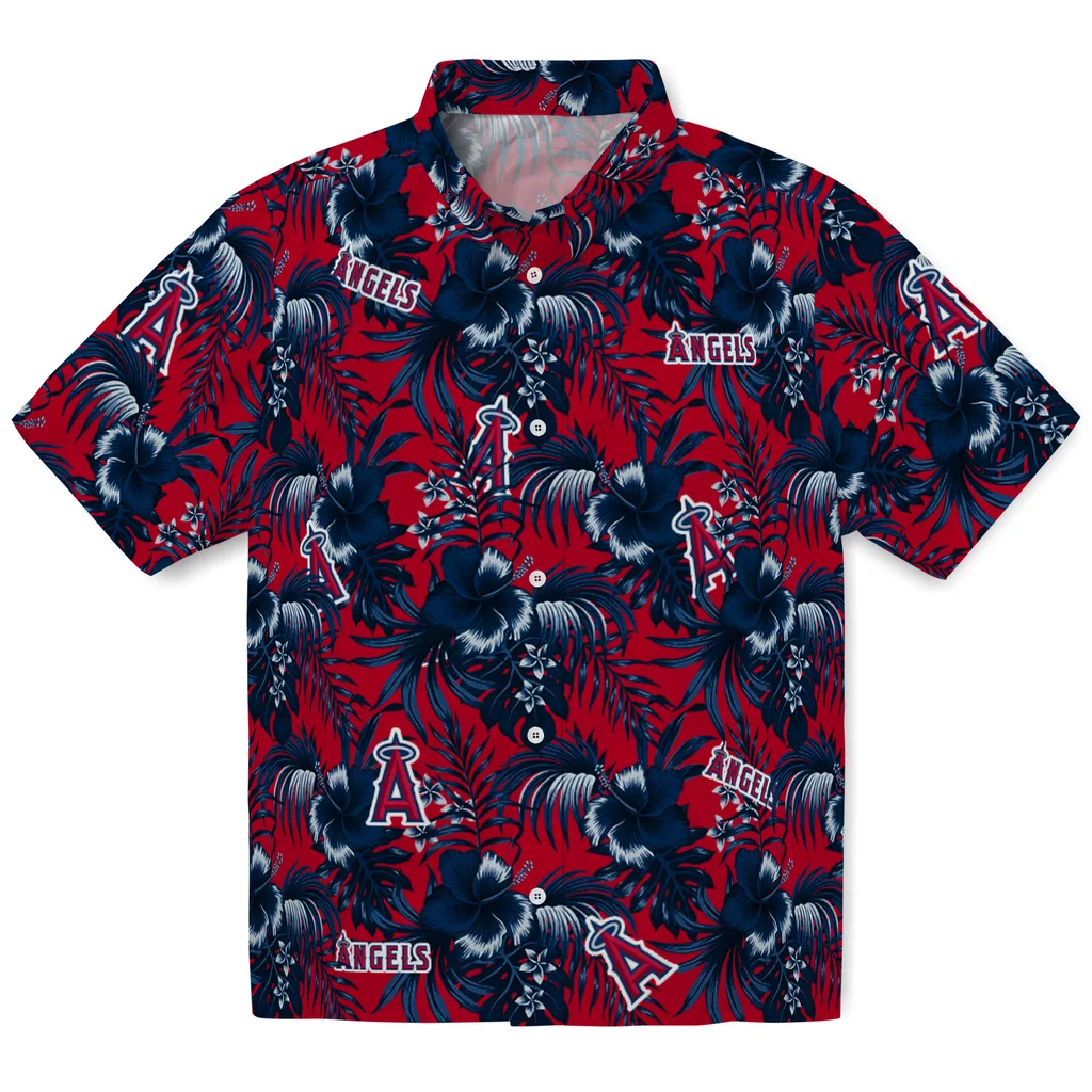 Los Angeles Angels Hawaiian Shirt - Hibiscus Exotic los angeles angels hibiscus exotic blue hawaiian shirts best selling