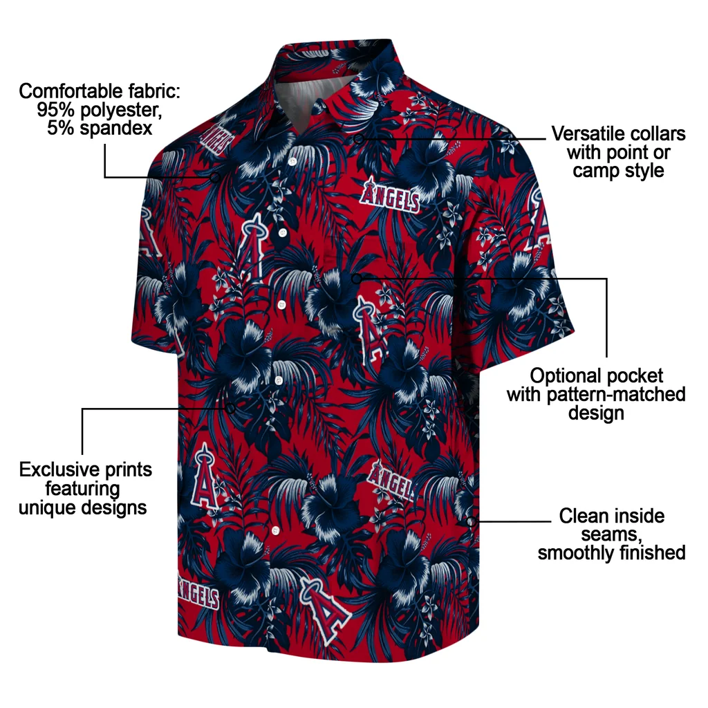 Los Angeles Angels Hawaiian Shirt - Hibiscus Exotic los angeles angels hibiscus exotic blue hawaiian shirts new arrival