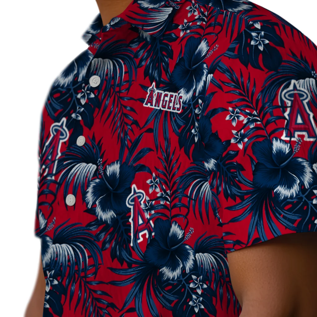 Los Angeles Angels Hawaiian Shirt - Hibiscus Exotic los angeles angels hibiscus exotic blue hawaiian shirts trendy