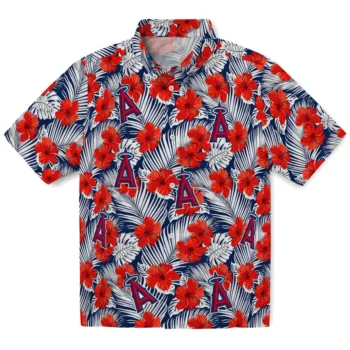 los angeles angels hibiscus fiesta red royal blue hawaiian shirts best selling