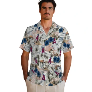los angeles angels hibiscus seaside white hawaiian shirts fashion forward