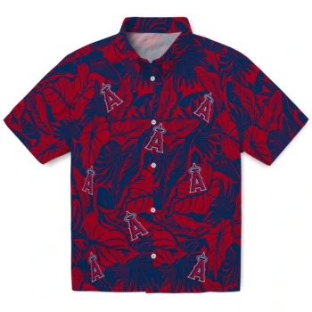 los angeles angels monstera layer blue hawaiian shirts best selling
