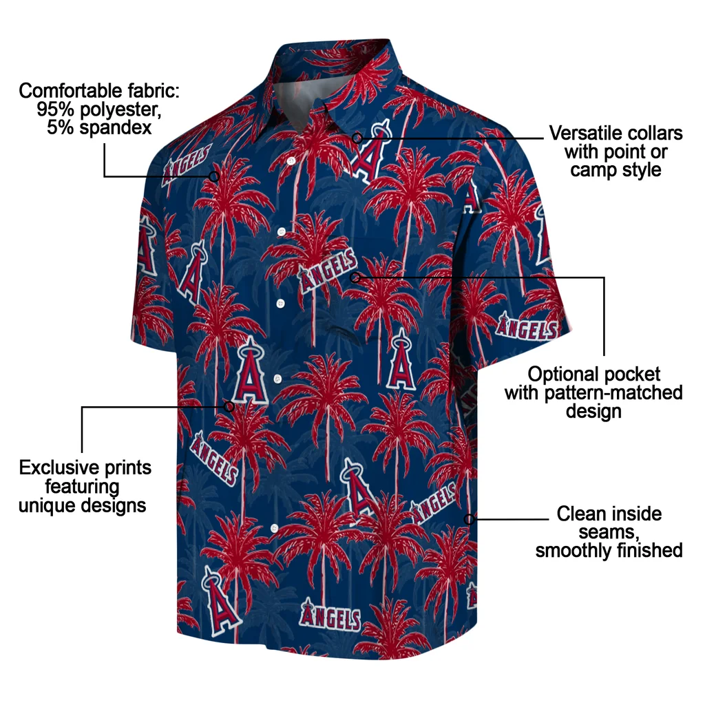 Los Angeles Angels Hawaiian Shirt - Palm Tree Motif los angeles angels palm grove blue hawaiian shirts new arrival
