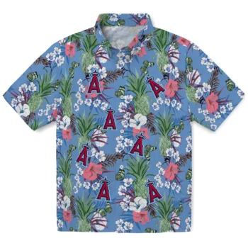 los angeles angels pineapple bouquet best sky blue hawaiian shirts best selling