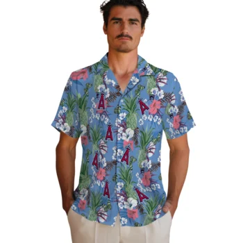 los angeles angels pineapple bouquet best sky blue hawaiian shirts fashion forward