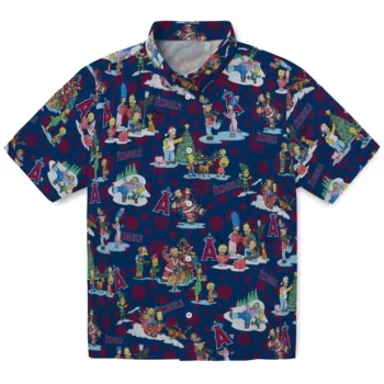 los angeles angels simpsons christmas blue hawaiian shirts best selling