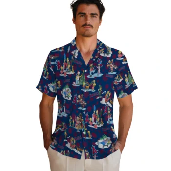 los angeles angels simpsons christmas blue hawaiian shirts fashion forward