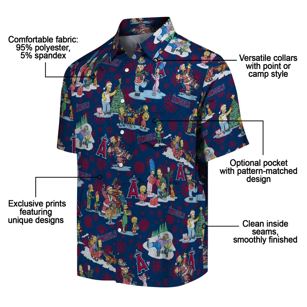 Los Angeles Angels Hawaiian Shirt - Simpsons Christmas los angeles angels simpsons christmas blue hawaiian shirts new arrival