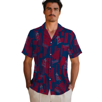 los angeles angels turtle lines blue hawaiian shirts fashion forward