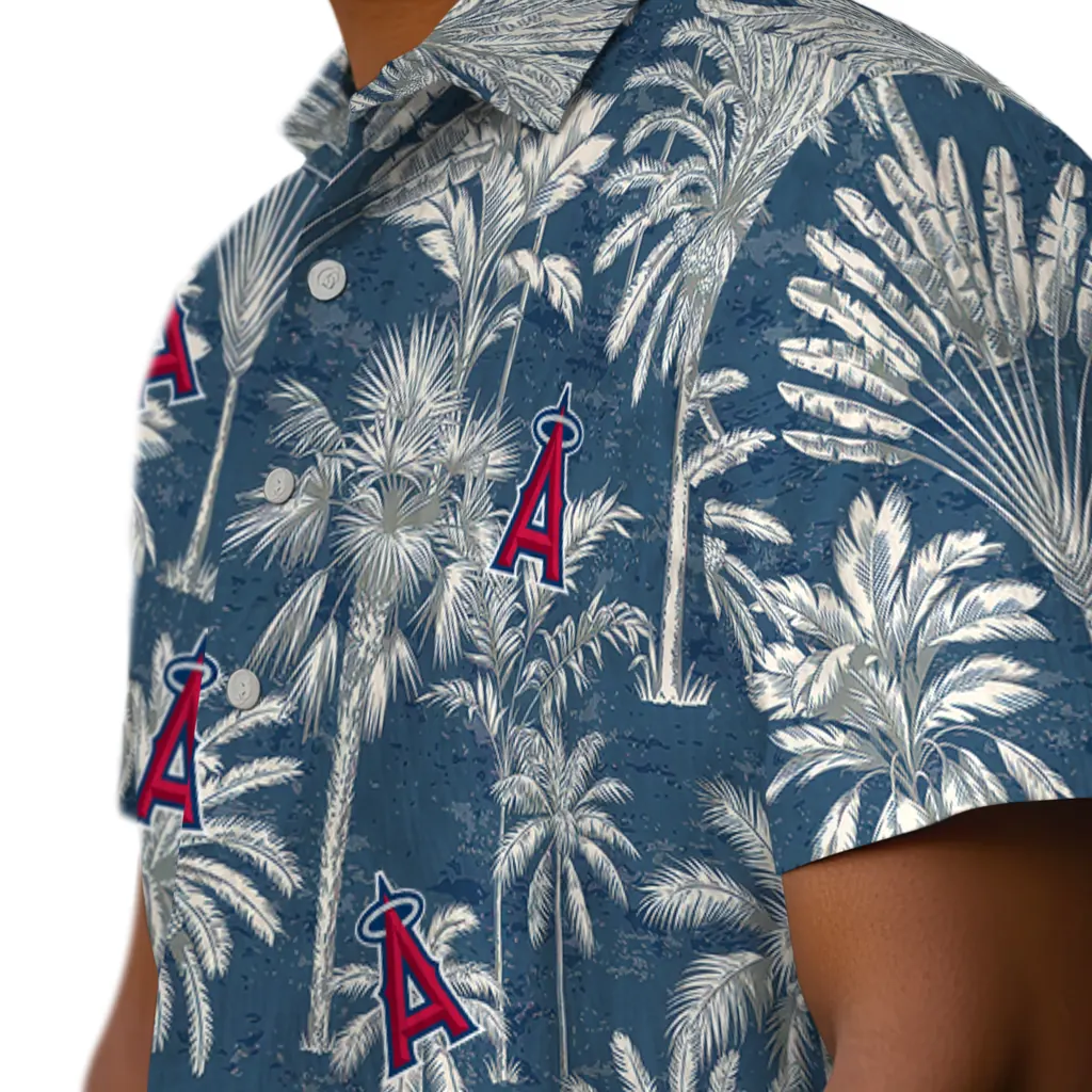 Los Angeles Angels Hawaiian Shirt - Vintage Palm Tree los angeles angels palm shadows blue hawaiian shirts trendy