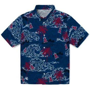 los angeles angels wave palm blue hawaiian shirts best selling