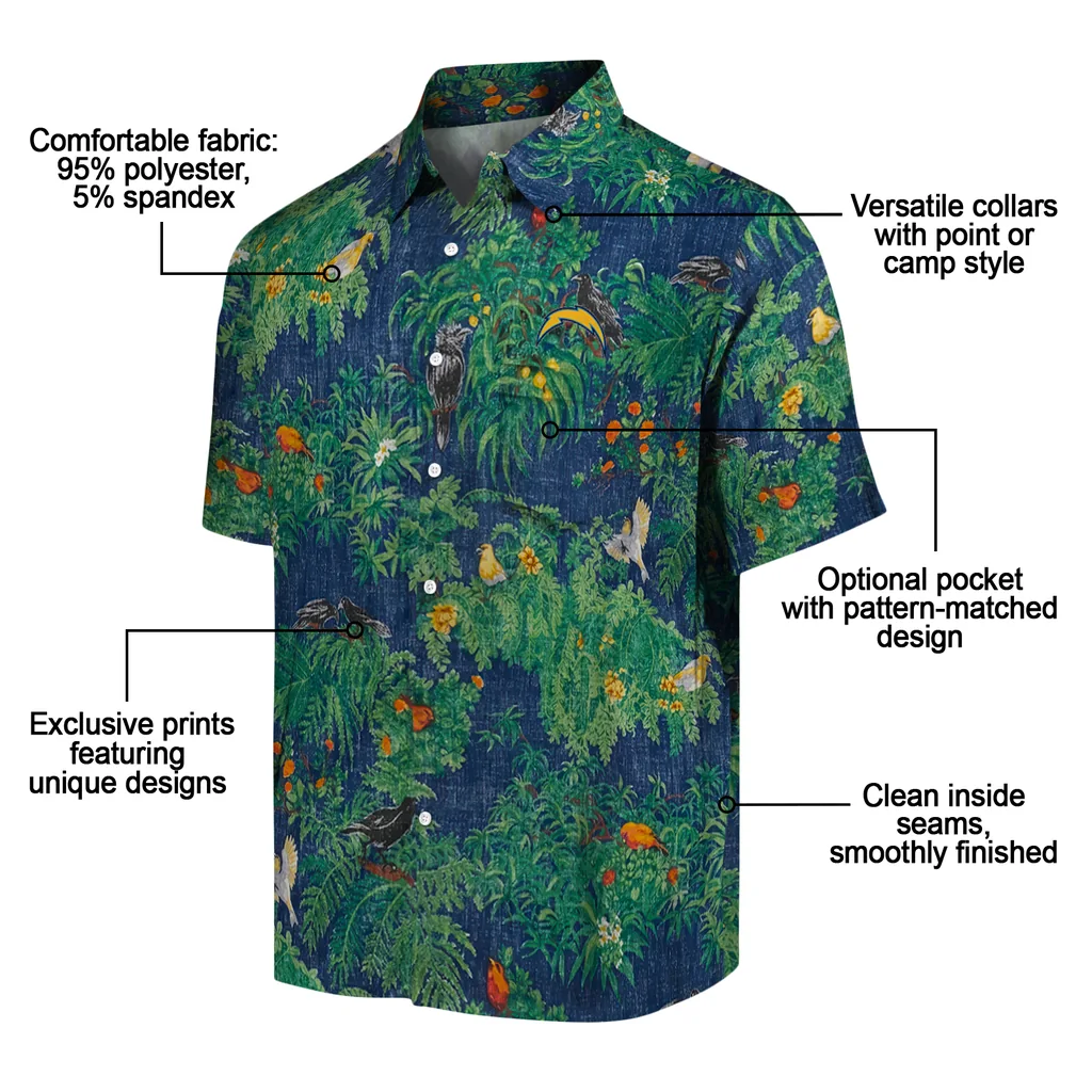 Los Angeles Chargers Hawaiian Shirt - Bird Canopy los angeles chargers bird canopy green hawaiian shirts new arrival