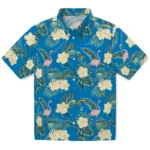Los Angeles Chargers Hawaiian Shirt – Flamingo and Hibiscus