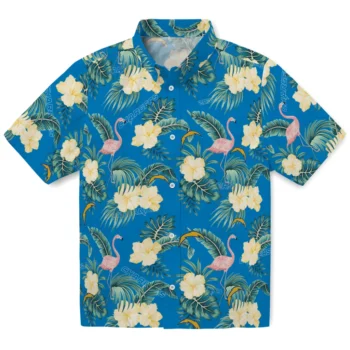 los angeles chargers flamingo palms blue hawaiian shirts best selling