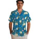 Los Angeles Chargers Hawaiian Shirt – Flamingo and Hibiscus