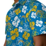 Los Angeles Chargers Hawaiian Shirt – Hibiscus Flower Design