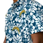 Los Angeles Chargers Hawaiian Shirt – Hibiscus Motif