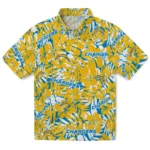 Los Angeles Chargers Hawaiian Shirt – Hibiscus Overlay