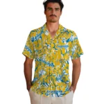 Los Angeles Chargers Hawaiian Shirt – Hibiscus Overlay