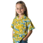Los Angeles Chargers Hawaiian Shirt – Hibiscus Overlay