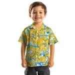 Los Angeles Chargers Hawaiian Shirt – Hibiscus Overlay