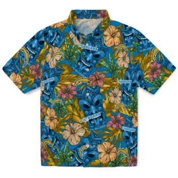 los angeles chargers tiki jungle blue hawaiian shirts best selling