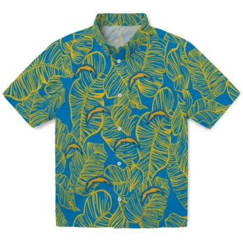 los angeles chargers leaf outline blue hawaiian shirts best selling
