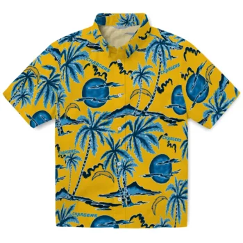 los angeles chargers palm sunset hawaiian shirts best selling