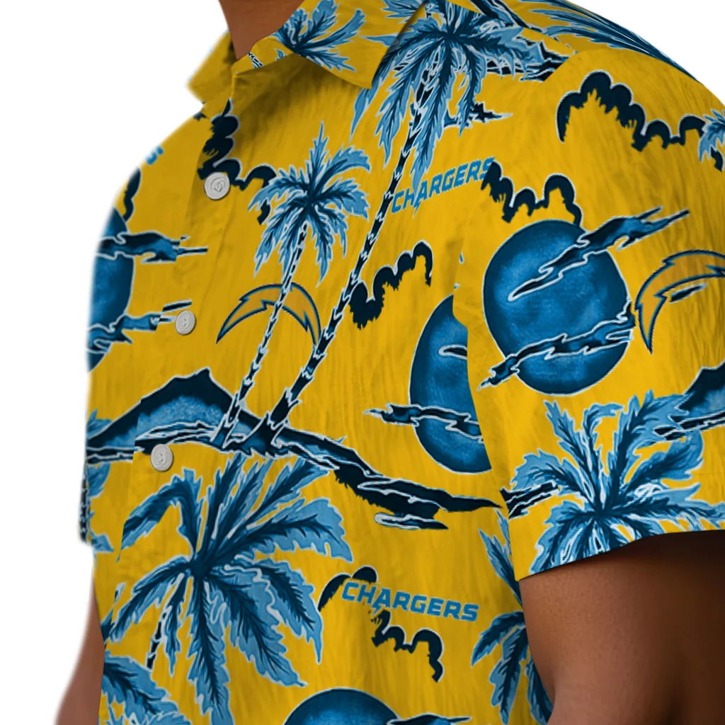 Los Angeles Chargers Hawaiian Shirt - Palm Sunset los angeles chargers palm sunset hawaiian shirts trendy