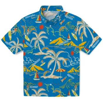 los angeles chargers palm tree island blue hawaiian shirts best selling