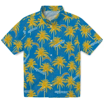 los angeles chargers palm grove blue hawaiian shirts best selling