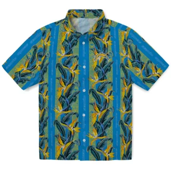 los angeles chargers paradise vines blue hawaiian shirts best selling