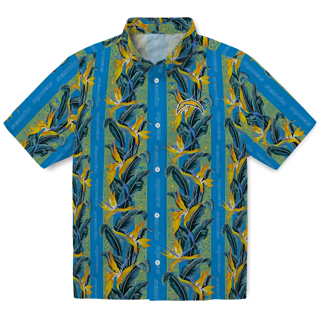 Los Angeles Chargers Hawaiian Shirt - Paradise Vines los angeles chargers paradise vines blue hawaiian shirts best selling