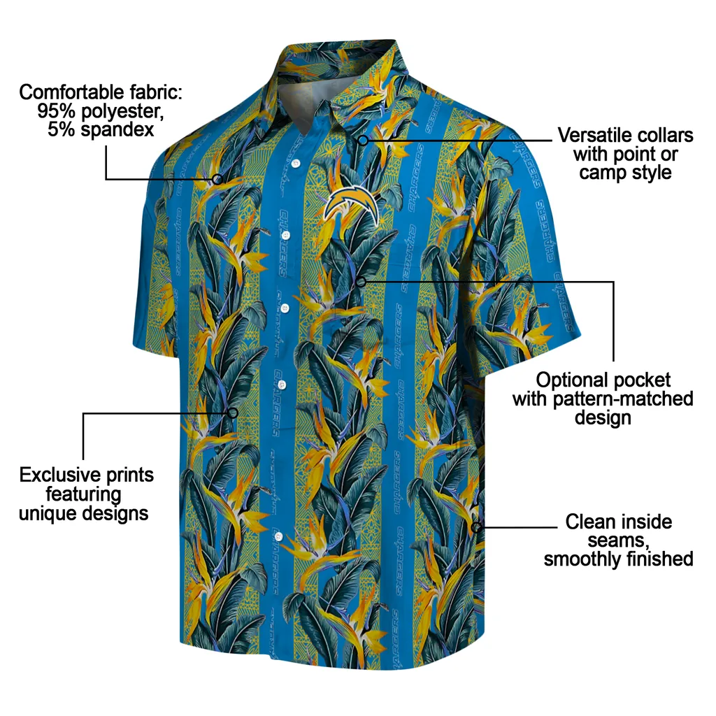 Los Angeles Chargers Hawaiian Shirt - Paradise Vines los angeles chargers paradise vines blue hawaiian shirts new arrival