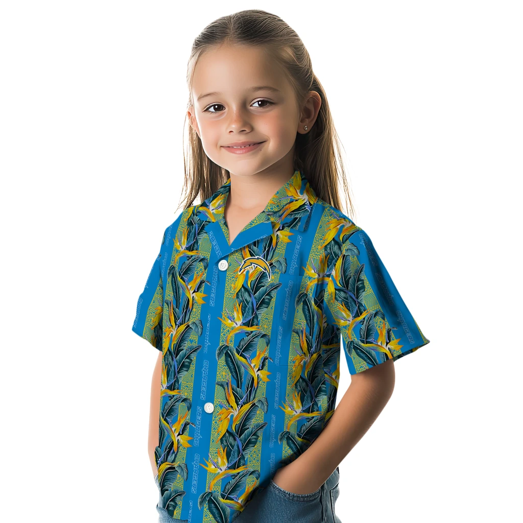Los Angeles Chargers Hawaiian Shirt - Paradise Vines los angeles chargers paradise vines blue hawaiian shirts premium grade