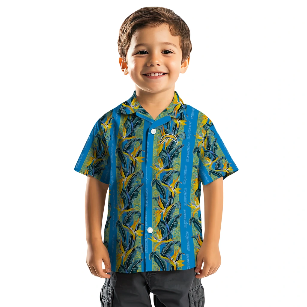 Los Angeles Chargers Hawaiian Shirt - Paradise Vines los angeles chargers paradise vines blue hawaiian shirts top rated