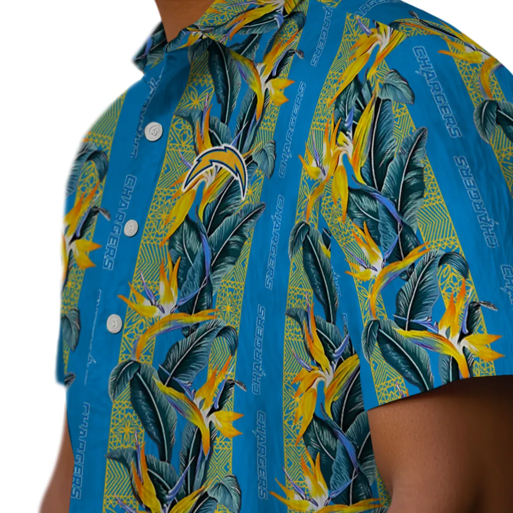 Los Angeles Chargers Hawaiian Shirt - Paradise Vines los angeles chargers paradise vines blue hawaiian shirts trendy