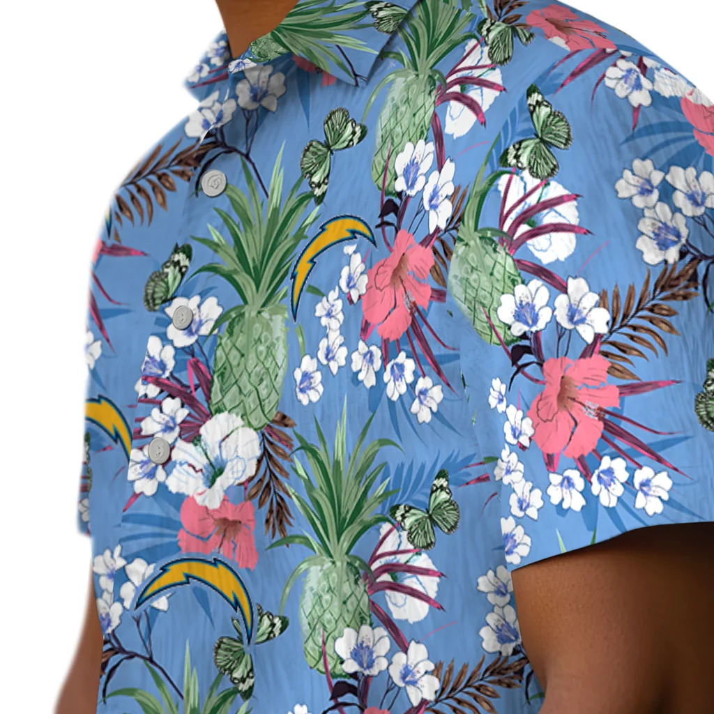Los Angeles Chargers Hawaiian Shirt - Pineapple Bouquet los angeles chargers pineapple bouquet best sky blue hawaiian shirts trendy