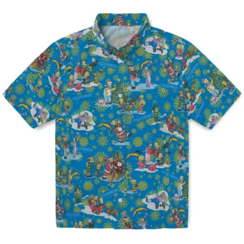 los angeles chargers simpsons christmas blue hawaiian shirts best selling
