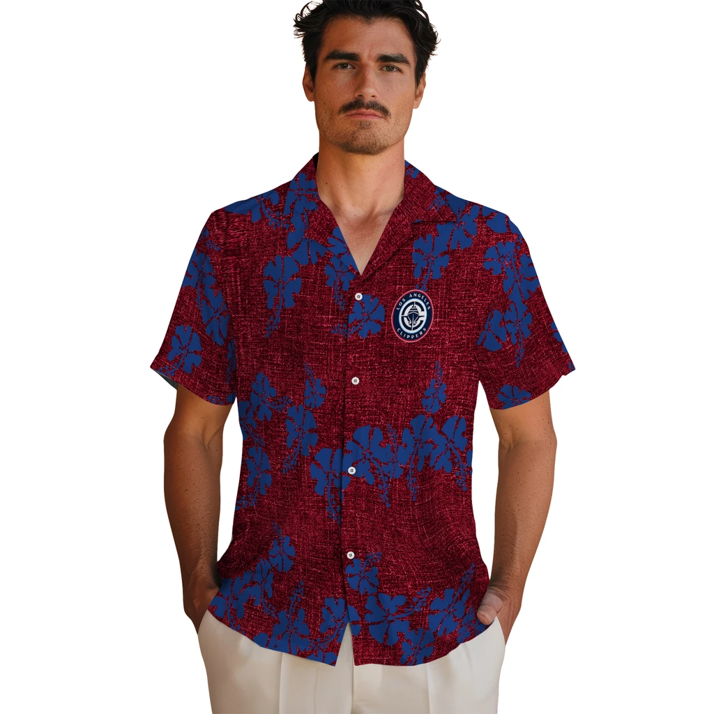 Los Angeles Clippers Hawaiian Shirt - 50th State Flower los angeles clippers hibiscus petals red hawaiian shirts fashion forward
